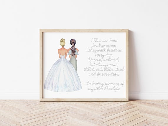 Sister of the Bride Memorial Portrait, Wedding Gift (Digital Download)