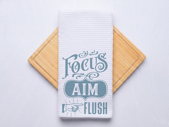 Focus Aim Flush Personalized Bathroom Hand Towel Gift