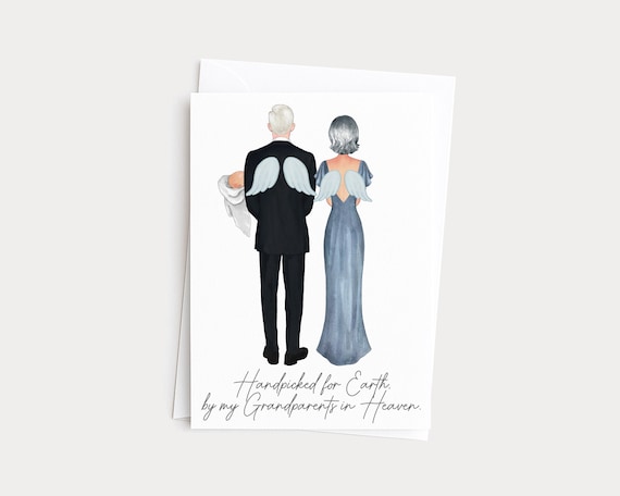 Handpicked for Earth By My Grandparents in Heaven Greeting Card Portrait