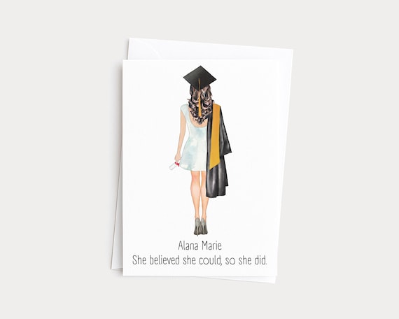 College Or High School Custom Graduation Portrait Card Gift