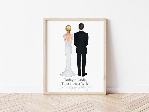 Personalized Wedding Portrait  • Father of the Bride  • Forever Your Little Girl  • Digital Download  • Illustration