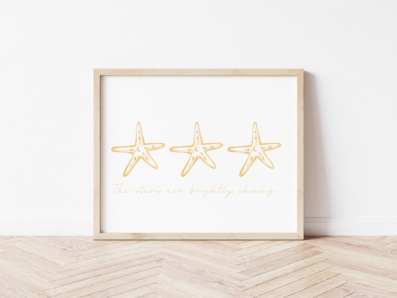 Starfish Christmas Coastal Wall Art: Brightly Shining Print (Digital Download)