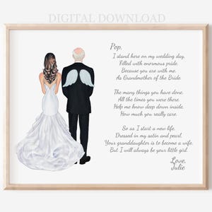 Grandfather of the Bride Gift: Custom Wedding Portrait (Digital Download)