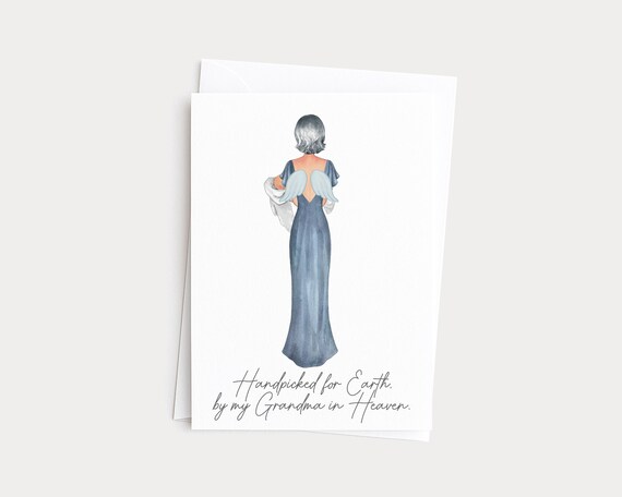 Handpicked for Earth By My Grandma in Heaven Greeting Card Portrait