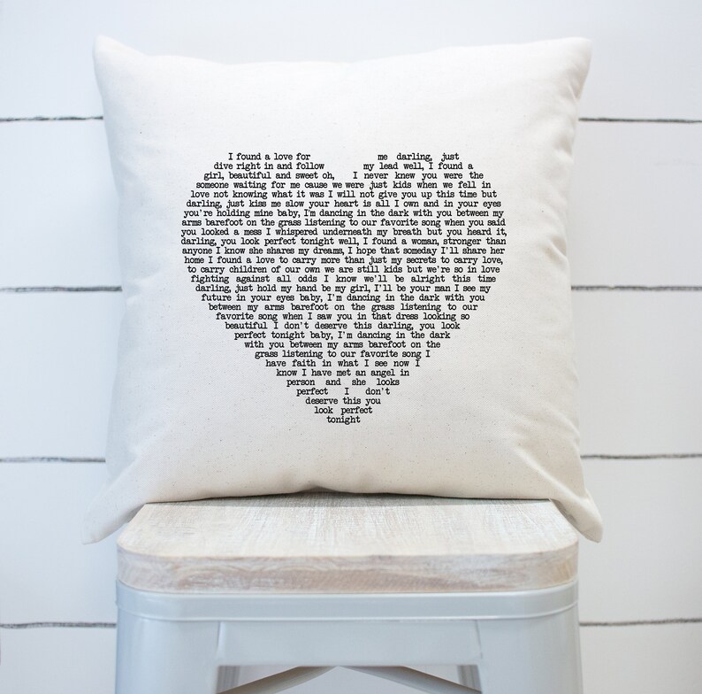 Custom Song Lyrics Pillow Personalized Gift for Newlyweds and Etsy