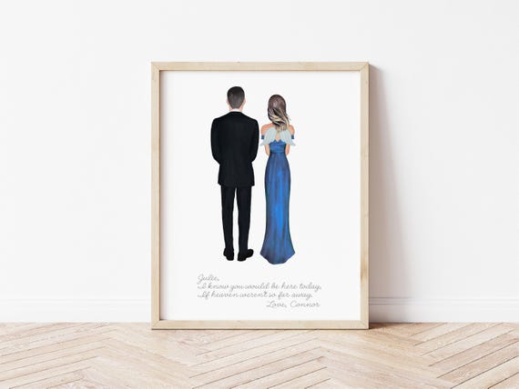 Sister of The Groom Memorial Portrait: Custom Wedding Wall Art (Digital Download)
