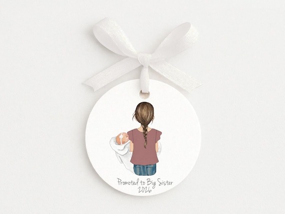Promoted to Big Sister or Brother Personalized Ornament