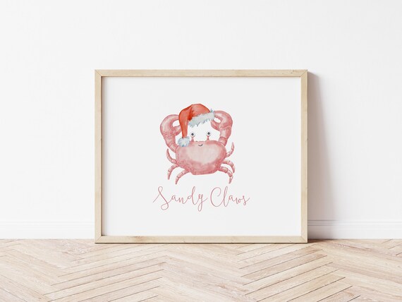 Sandy Claws Crab Custom Digital Download for Christmas Gift
