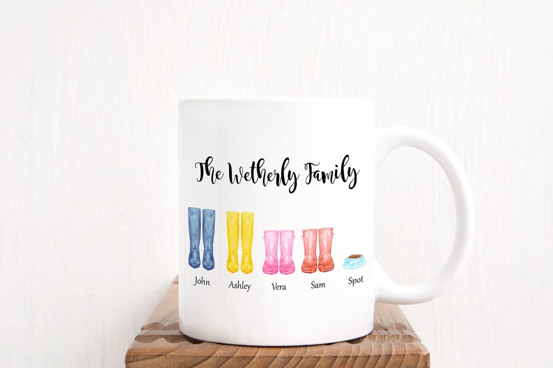 Personalized Welly Boot Mug Cup Wellington Boot Family and Etsy