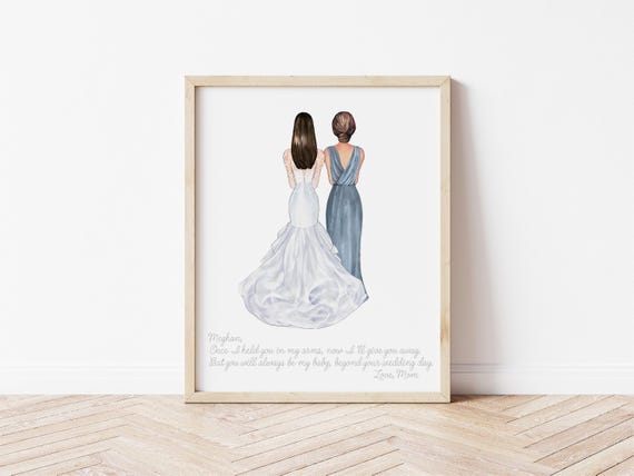 Personalized Mother of the Bride Portrait • Wedding Keepsake • Custom Illustration • Once I Held You