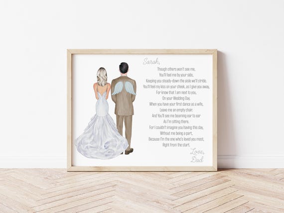 Father of the Bride Memorial Portrait, Though Others Won't See Me Digital Download Art