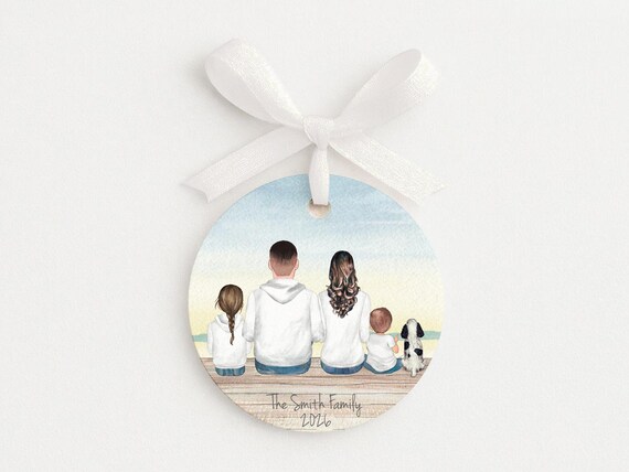 Personalized Christmas Ornament • Family Illustration • Pet Portrait • Lake House Decor