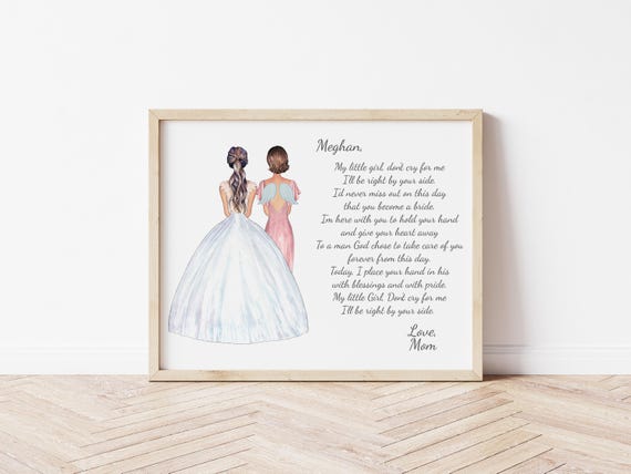 My Little Girl Poem Wedding Memorial Portrait, Personalized Digital Download Gift