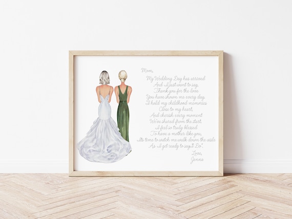 Personalized Mother of the Bride Portrait • Wedding Keepsake • Custom Illustration • My Wedding Day
