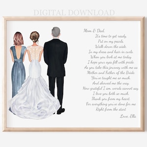 Personalized Wedding Portrait Gift: Parents of the Bride (Digital Download)