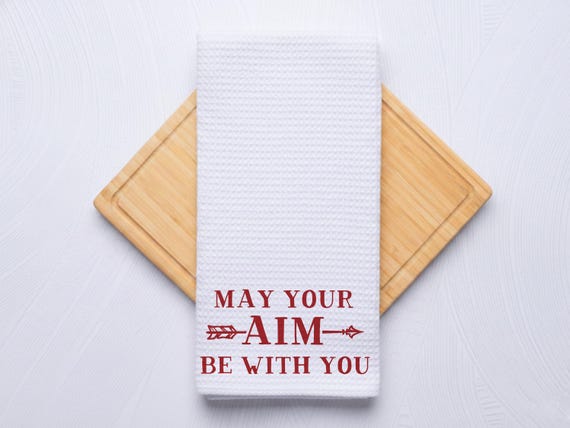 Aim Be With You Funny Bathroom Humor Hand Towel Gift for Housewarming