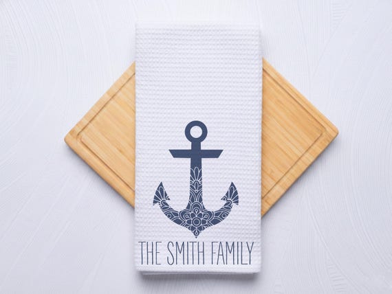 Boat Anchor Towel for Kitchen and Bathrooms, Coastal Hostess Gift