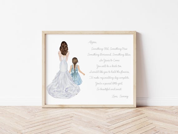 Personalized Flower Girl Portrait, Custom Wedding Gift (Digital Download)