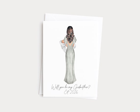 Will You Be My Godmother Personalized Godparents Portrait Greeting Card