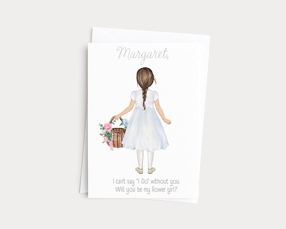 Flowergirl Keepsake Proposal Greeting Card from Bride and Groom