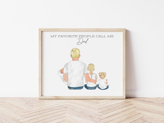 My Favorite People Personalized Father & Child Portrait, Digital Download Gift