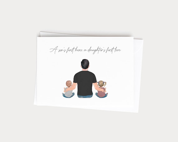 Personalized Father's Day Portrait Card from Kids