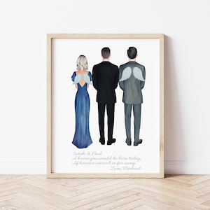 Retrato de boda personalizado para los hermanos del novio, descarga digital.