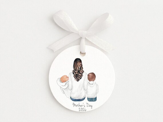 Custom Mother's Day Ornament • Mother • Baby Shower • Gender Reveal • Ceramic