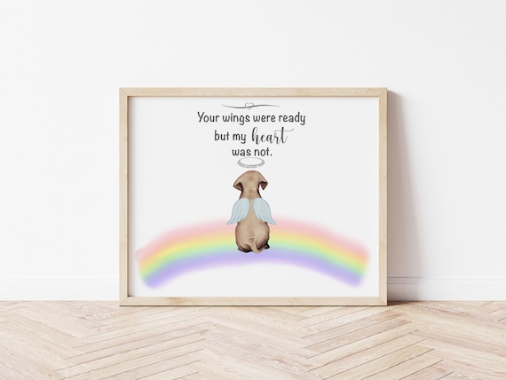 Pet Rainbow Bridge Personalized Portrait, Digital Download Art