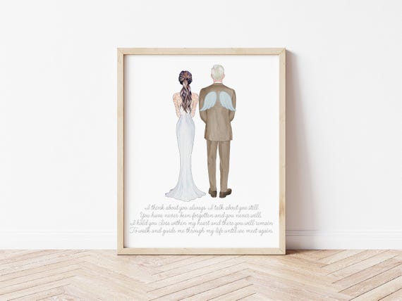 Grandfather of the Bride Memorial Portrait, Personalized Wedding Gift (Digital Download)