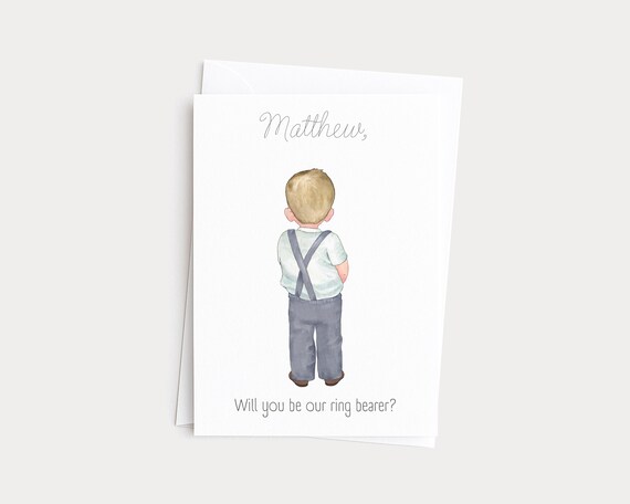 Asking Ring Bearer Custom Greeting Card from Bride and Groom Gift