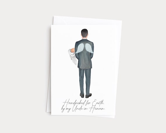 Handpicked for Earth By My Uncle in Heaven Greeting Card Portrait