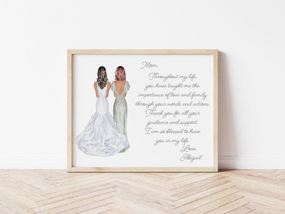 Personalized Mother of the Bride Portrait • Wedding Keepsake • Custom Illustration • Throughout My Life