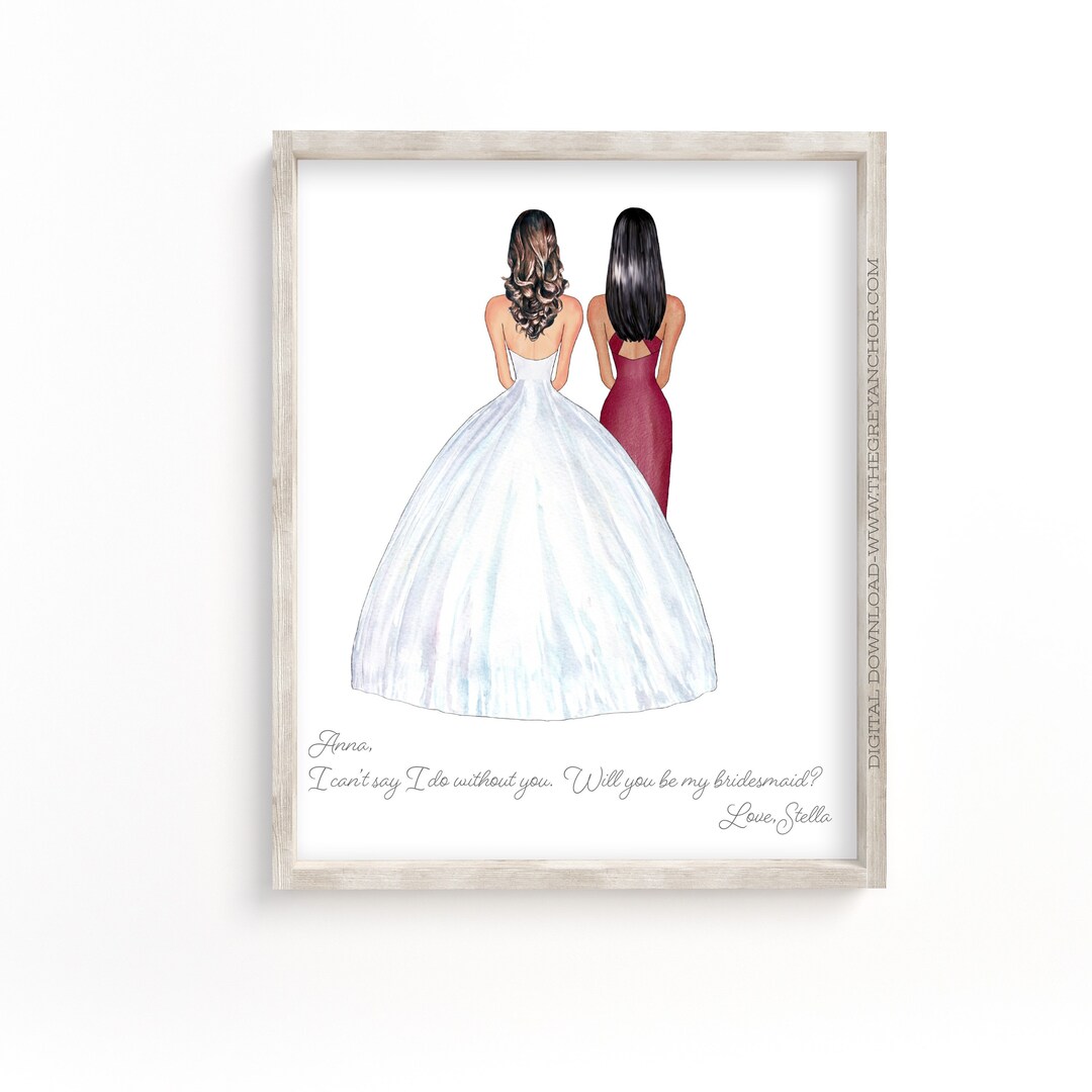 Will You Be My Bridesmaid Printable Digital Download Personalized ...