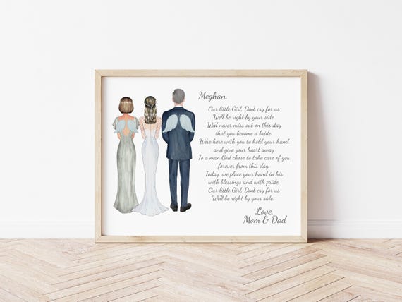 Parents of the Bride Memorial Wedding Portrait, Digital Download Family Art