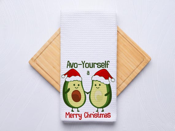 Avo Yourself a Merry Christmas Waffle Weave Hand Towel Gift
