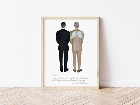 Father of the Groom Memorial Portrait, Custom Loss of Dad Gift (Digital Download)