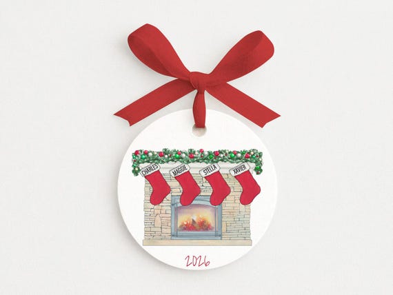 Personalized Family Ornament • Christmas Stockings • Fireplace