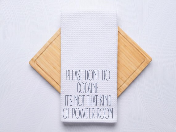 Cocaine Bathroom Funny Hand Towel Gag Gifts