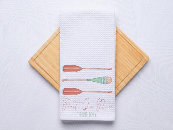 Nauti Oar Nice Personalized Nautical Towel for Kitchen and Bath