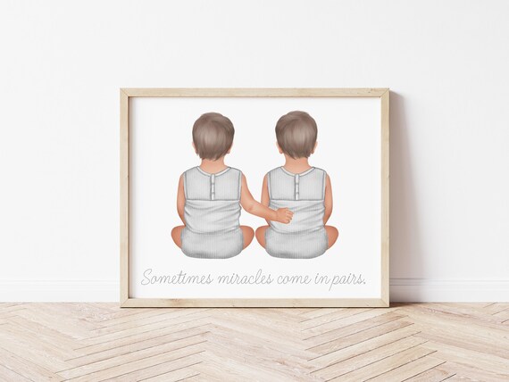 Twin Baby Quote Shower Gift - Personalized Print - Digital Download - Miracles