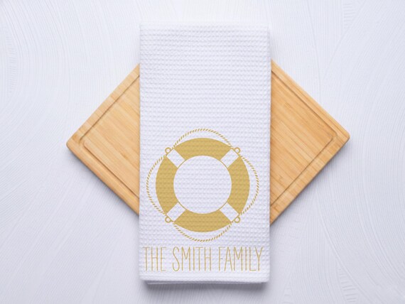 Life Preserver Ring Custom Kitchen and Bath Towel Gift
