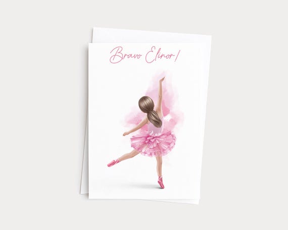 Personalized Ballerina Dancer Greeting Card Gift