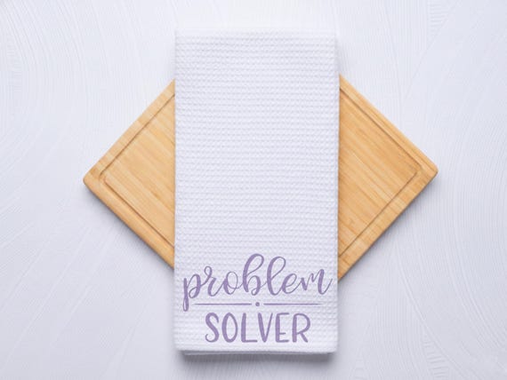 Problem Solver Funny Wine Kitchen Towel for Housewarming Gift