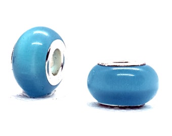 10 perles de verre feuille 14mm turquoise perles NEUF 3384