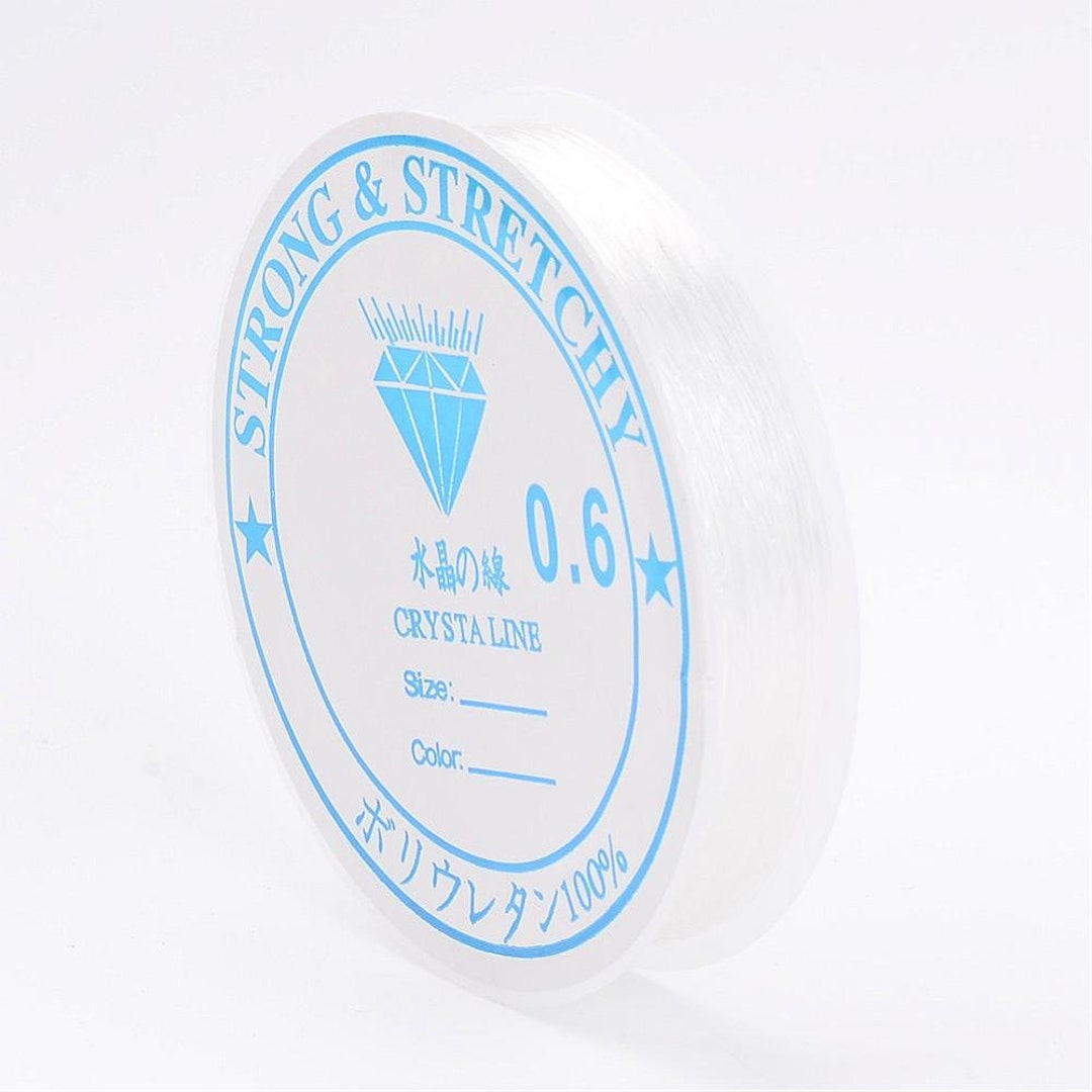 Kit Filo Elastico Per Perline Trasparente 0,6 Mm X 120 M - Bobina In Nylon Antistrappo Con 2 Aghi E Forbici, Perfetto Per Bracciali E Creazioni Fai-Da-Te - 2