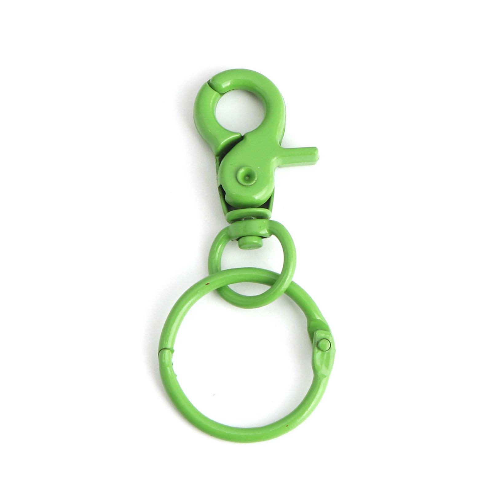 Green Metal Keyring 6.9cm 30mm Ring Etsy