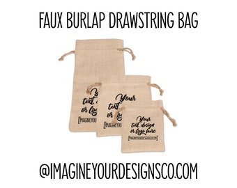 Faux Burlap Drawstring Bag for Sublimation (3 Sizes)