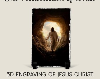 The Resurrection of Christ Easter Home Decor - 8x12" Horizontal Slate