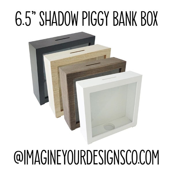 6.5" x 6.5" Shadow Piggy Bank Box for Sublimation
